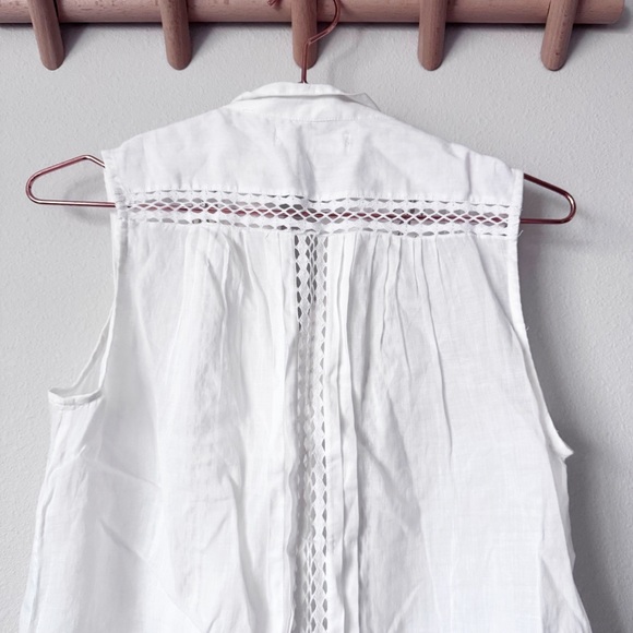 Frame Cali Ramie Lace Inset Sleeveless Top - Picture 10 of 14